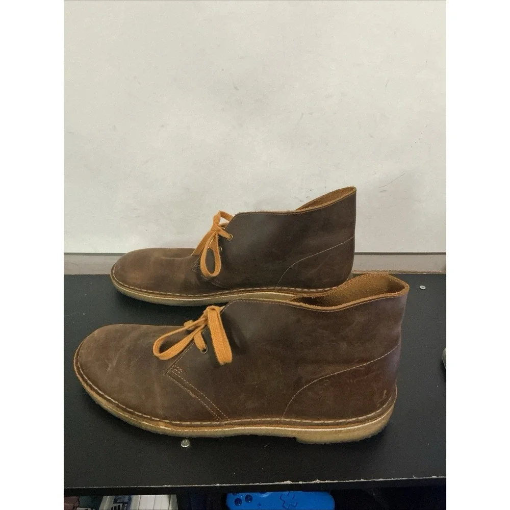 Clarks Originals Desert Boots Distressed Brown Leather Crepe Sole Men's 11 M US